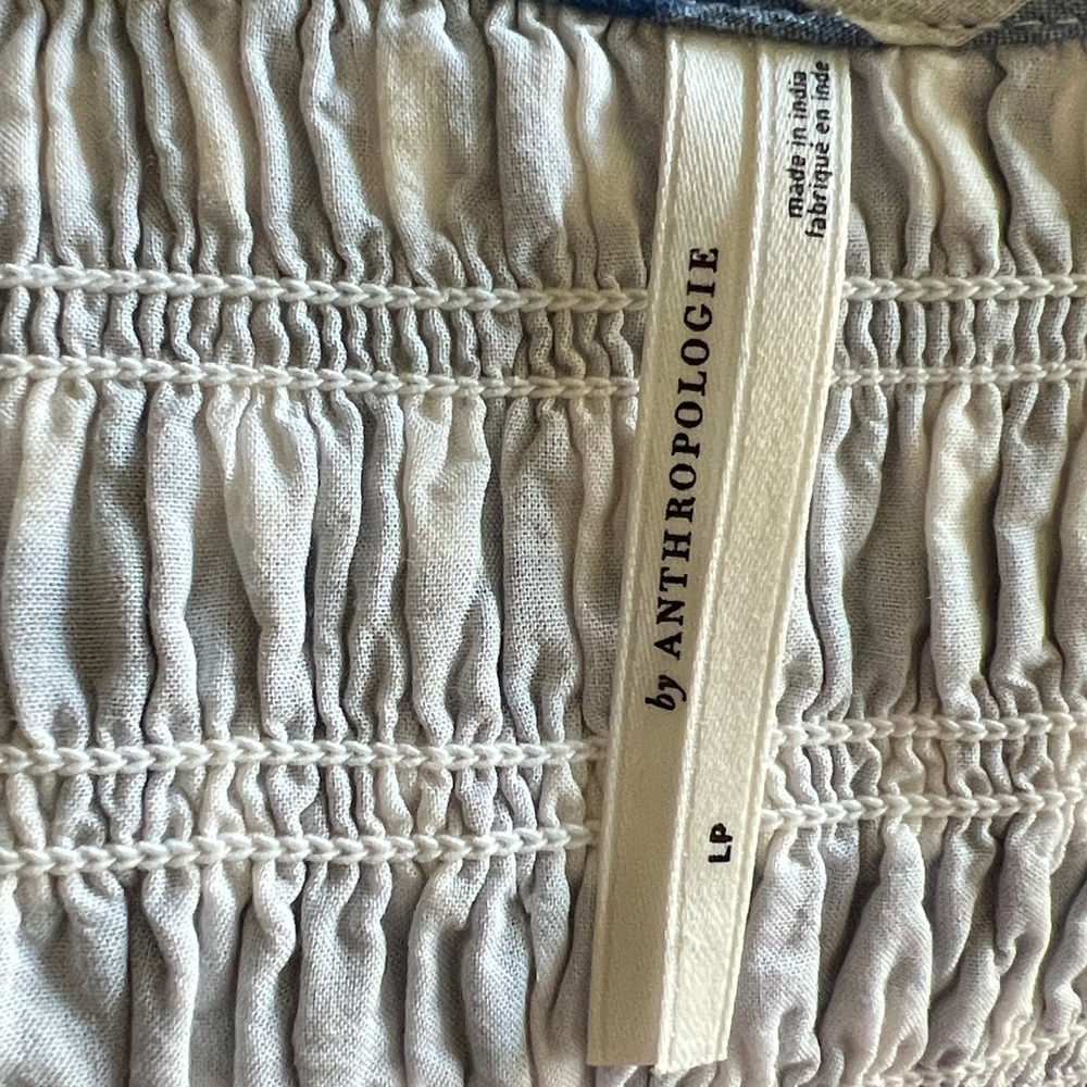 Anthropologie Blue and White Gingham Midi Dress - Picture 11 of 13